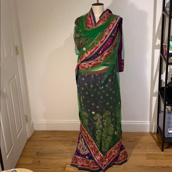 Dresses & Skirts - LEHENGA in jewel tones, fits us size 10-12